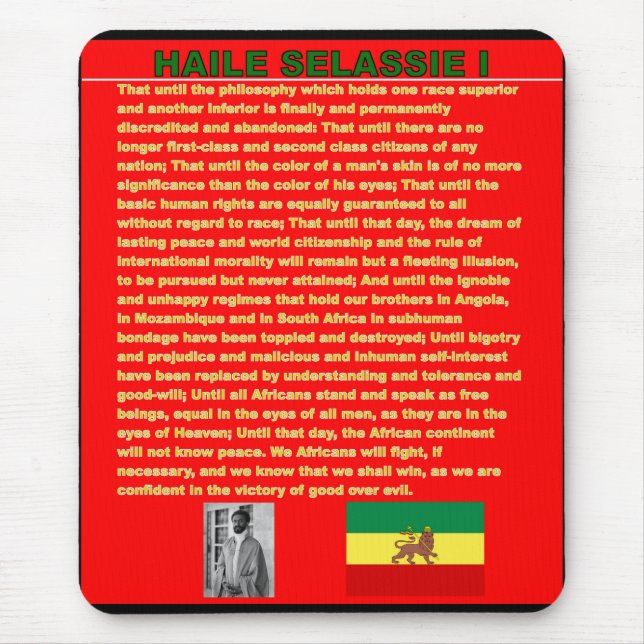 Haile Selassie's War Speech to UN 1963 - Marley So Mousepad (Vorne)