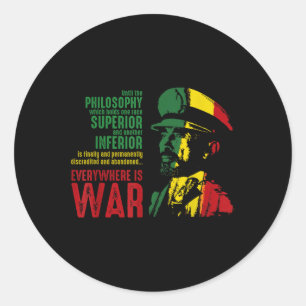 Haile Selie Speech War Judah Lion Shirt Jah Bless Runder Aufkleber