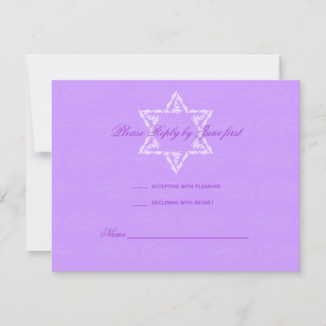 Hailey Bat Mitzvah Einladung mit Damask UAWG (Vorderseite)