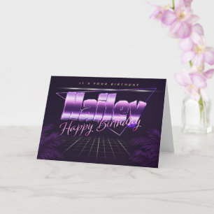 Hailey Name Vorname lila retro Karte Geburtstag