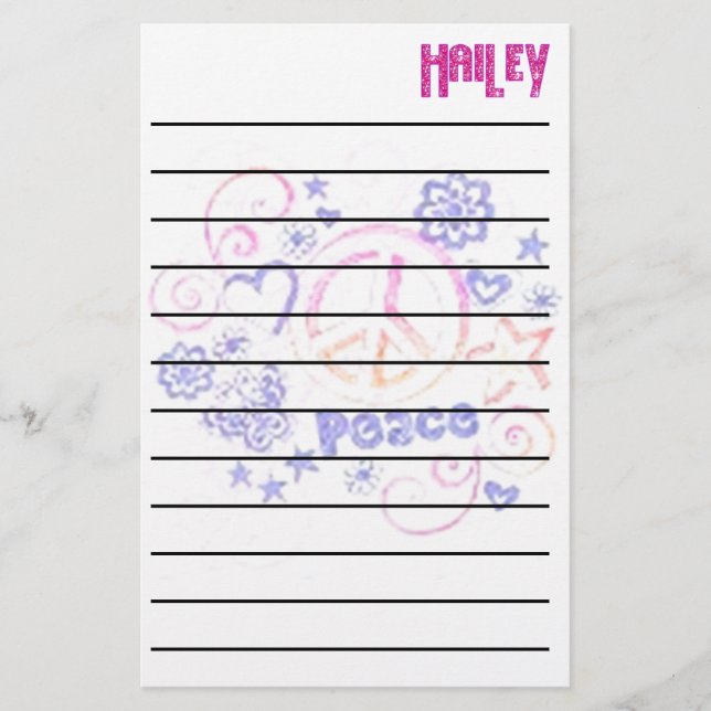 Haileys Frieden stationär Briefpapier (Vorderseite)