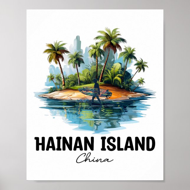 Hainan Island China Surfing Travel, Asia Tourist V Poster (Vorne)