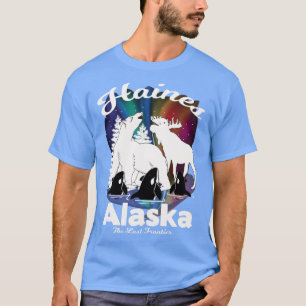 Haines Alaska Aurora Borealis Bear Orca T-Shirt