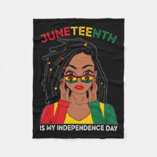 Hair Black Woman Juneteenth ist mein Unabhängigkei Fleecedecke