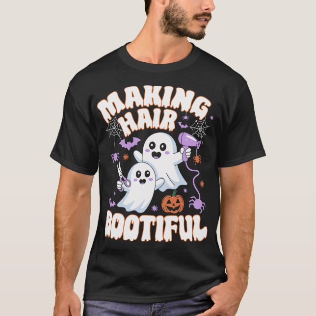 Hair bootischer Halloween Spooky Ghosts Hair mache T-Shirt (Vorderseite)
