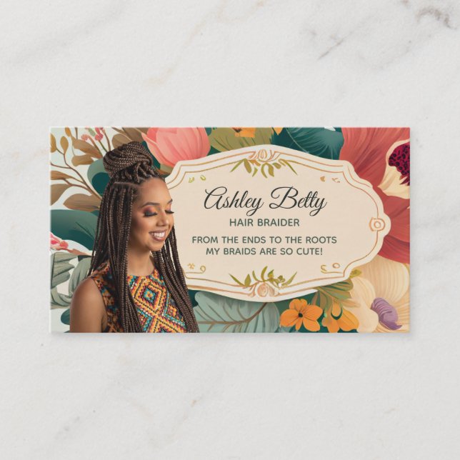 Hair Braider Slogans Business Cards Visitenkarte (Vorderseite)