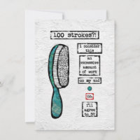 Hair Brush Contract Grußkarte - Funny Beauty