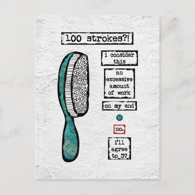 Hair Brush Contract Postcard - Funny Beauty Postkarte (Vorderseite)