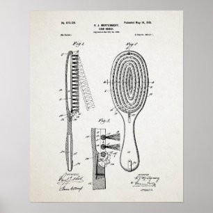 Hair Brush Patent Poster
