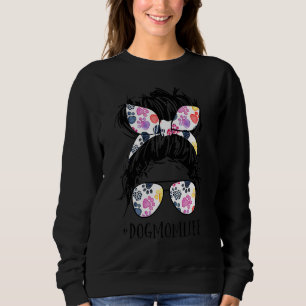 Hair Bun Hund Mama Leben Messy Bun Haar Muttertag Sweatshirt