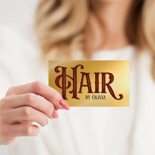 Hair by Typografy Golden Visitenkarte