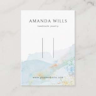 Hair Clip Display Card ・ Pastel Watercolor Nature Visitenkarte