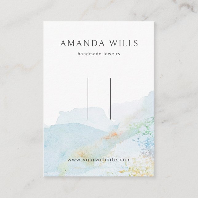 Hair Clip Display Card ・ Pastel Watercolor Nature Visitenkarte (Vorderseite)