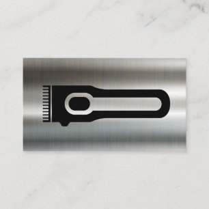 Hair Clipper   Barber   Metallischer Hintergrund Visitenkarte