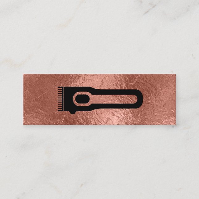 Hair Clipper | Stylist | Rose Gold Foil Mini Visitenkarte (Vorderseite)
