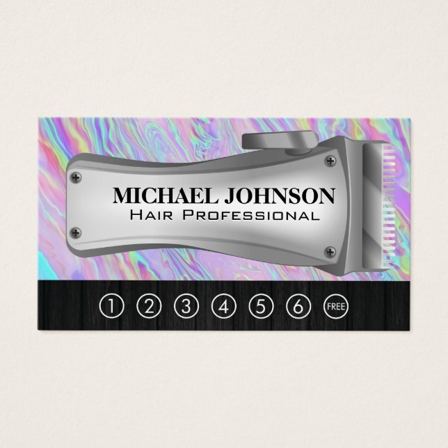 Hair Clippers | Lochkarte | Irisierend (Vorderseite)
