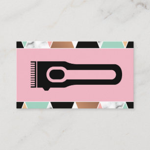 Hair Clippers   Modernes geometrisches Muster Visitenkarte