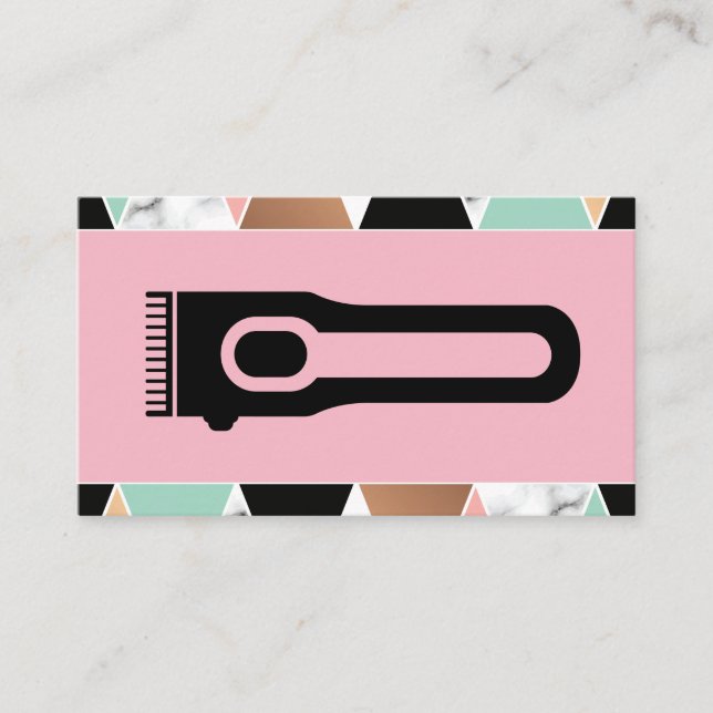 Hair Clippers | Modernes geometrisches Muster Visitenkarte (Vorderseite)
