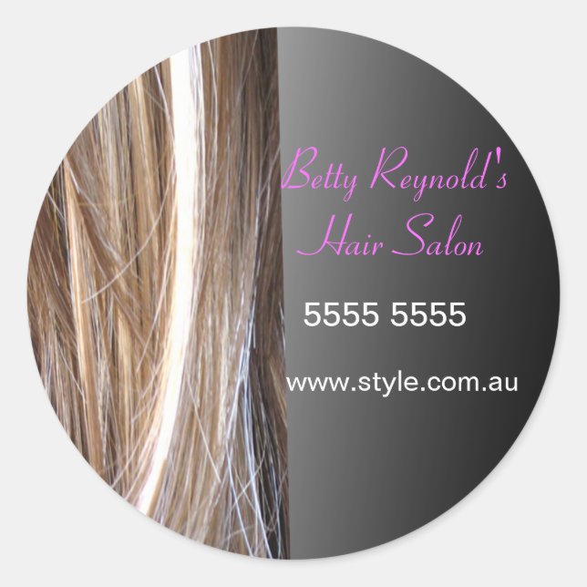 Hair Designed Round Sticker (Vorderseite)
