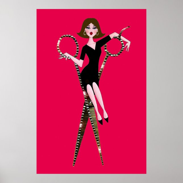 "Hair Diva" /Wth Bckgr Farbe Poster (Vorne)