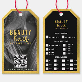 Hair Extensions Packaging Hang Tag Hair Foto Gold Geschenkanhänger