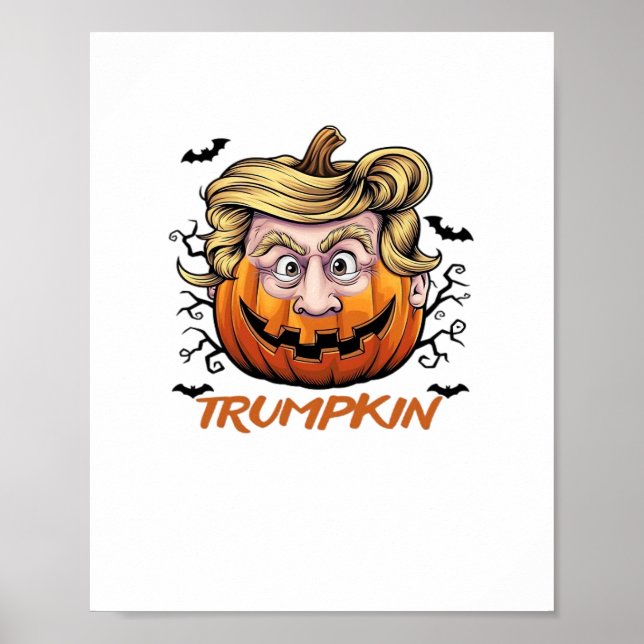 Hair Funny Pumpkin Halloween Boo - Politischer Hum Poster (Vorne)