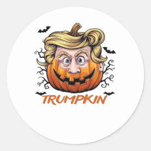 Hair Funny Pumpkin Halloween Boo - Politischer Hum Runder Aufkleber