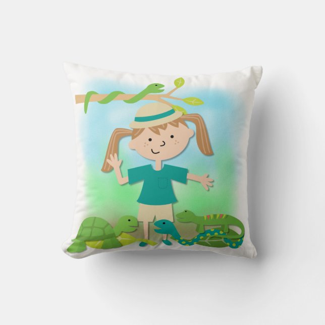 Hair Girl on Safari Pillow Kissen (Vorderseite)