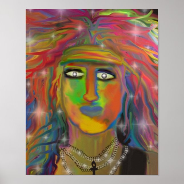 "Hair God" Digitale Kunstdrucke Poster (Vorne)