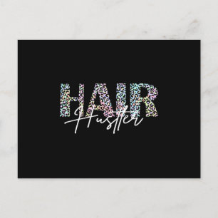 Hair Hustler Friseur Leo Print bunt Postkarte