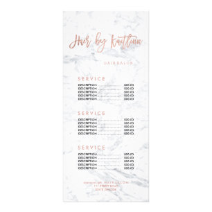 HAIR-Logo Gold Marce Price List 2 Werbekarte