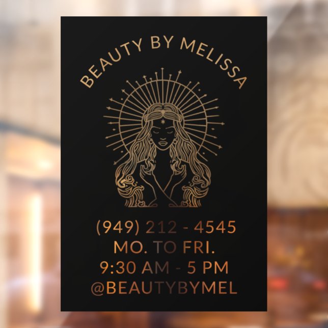 Hair Makeup Nails Salon Gold Black Tarot Marketing Fensteraufkleber (Blatt 2)