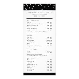 HAIR PRICE LIST moderne Glam polka dot silber Werbekarte