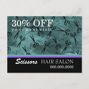 Hair Salon Business Advertising Postkarte