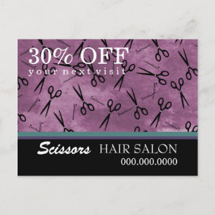 Hair Salon Business Advertising Postkarte