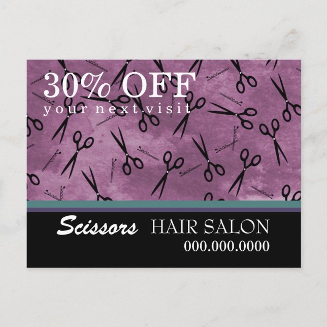 Hair Salon Business Advertising Postkarte (Vorderseite)