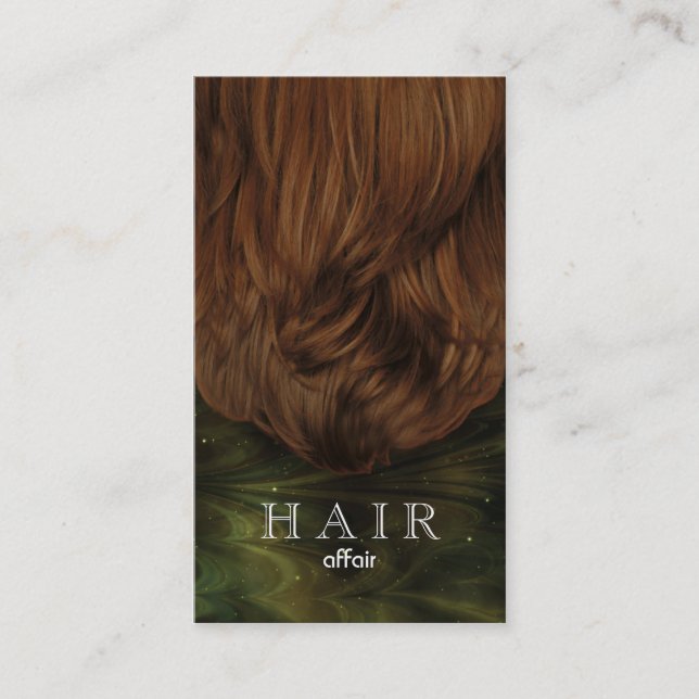 Hair Salon Business Cards Green Black Visitenkarte (Vorderseite)