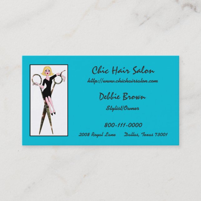 Hair Salon Business Cards mit DIVAtude Visitenkarte (Vorderseite)