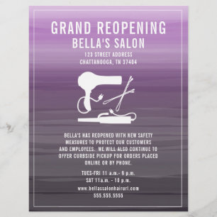 Hair Salon Grand Reopening Purple Ombre Flyer
