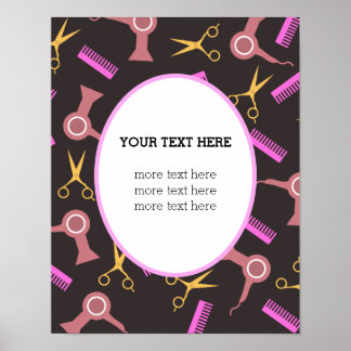 Hair Salon Poster schwarzer Hintergrund