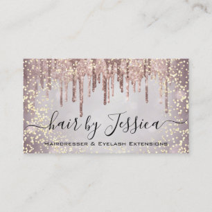 Hair Salon Stylist Friseur Rose Tropfen QRCode Visitenkarte