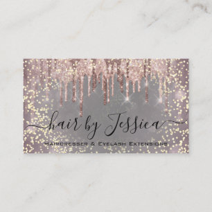 Hair Salon Stylist Friseur Rose Tropfen QRCode Visitenkarte