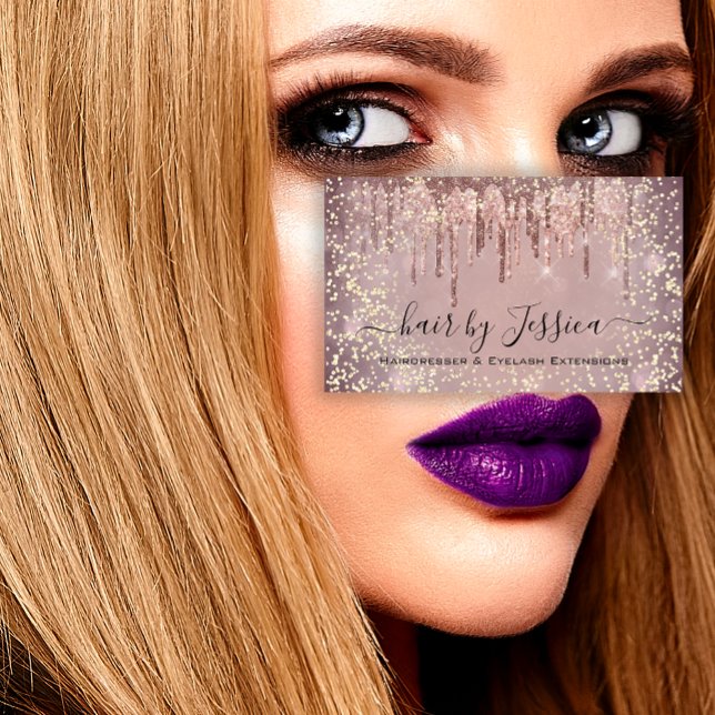 Hair Salon Stylist Friseur WELLNESS-CENTER Tropfen Visitenkarte (Hair Salon Stylist Hairdresser SPA Drips QRCode Business Card)