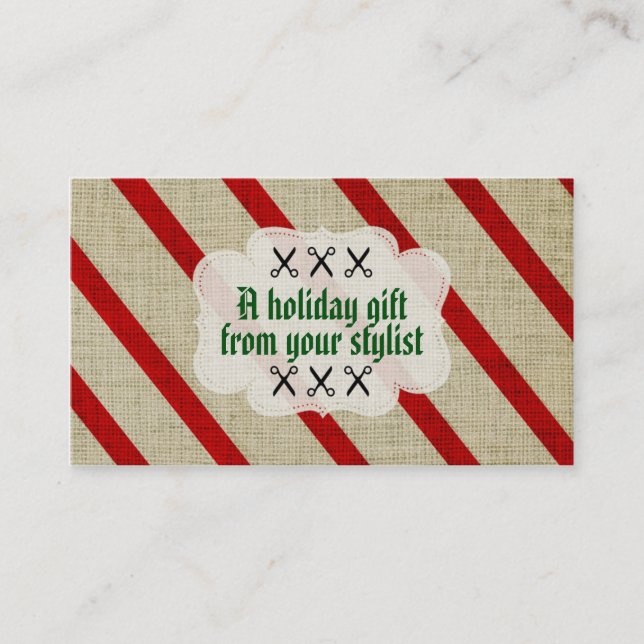 Hair salon stylist holiday coupon gift card xmas (Vorderseite)