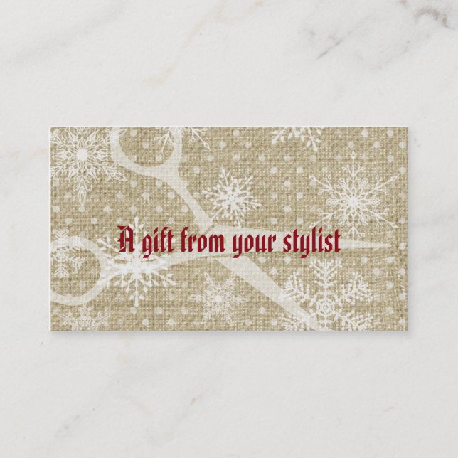 Hair salon stylist holiday coupon gift card xmas (Vorderseite)