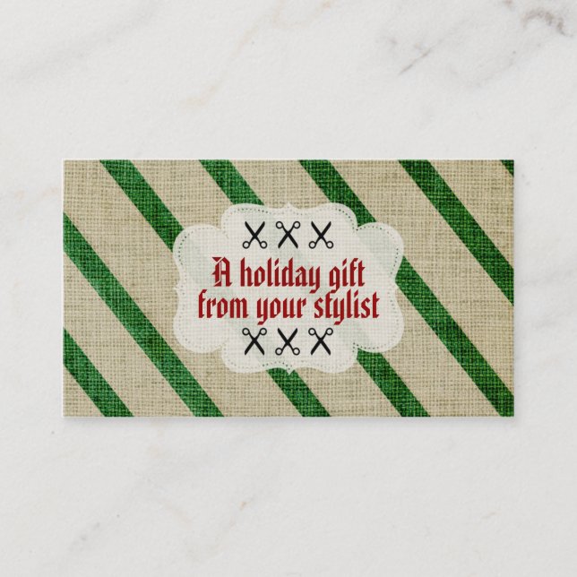 Hair salon stylist holiday coupon gift card xmas (Vorderseite)