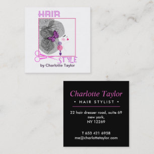 Hair Salon Stylist Personalisiert Quadratische Visitenkarte