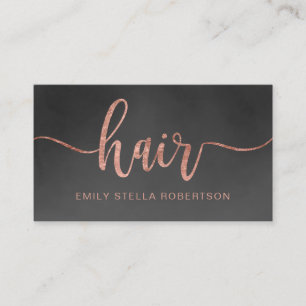 Hair-Script-Typografie Rose Gold Schwarz Aquarell Visitenkarte