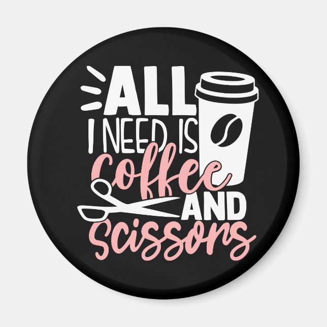 Hair Styist Salon Coffee Barber Hairrichter Magnet (Vorne)