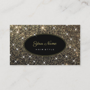 Hair Style Artist Elegante Gold Glitzer Leuchtend Visitenkarte